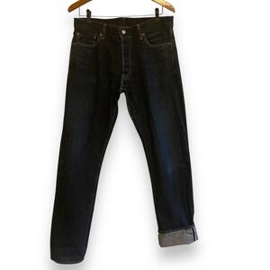 UJ Uniqlo Selvedge Jeans Indigo Straight Leg Button Fly Made in Japan 32 x 32